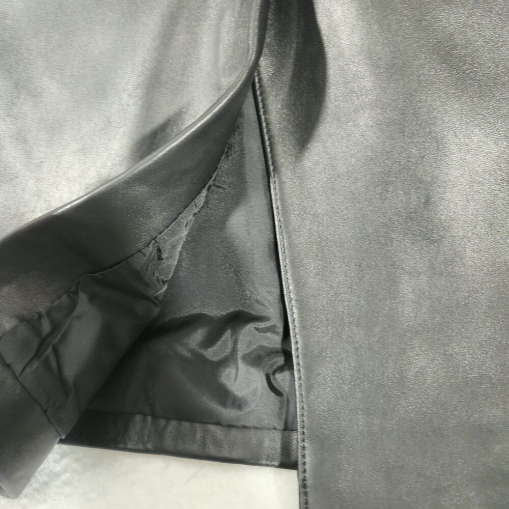 Womens Wilsons Leather Skirt Size 8 Black mid knee length - Picture 6 of 7